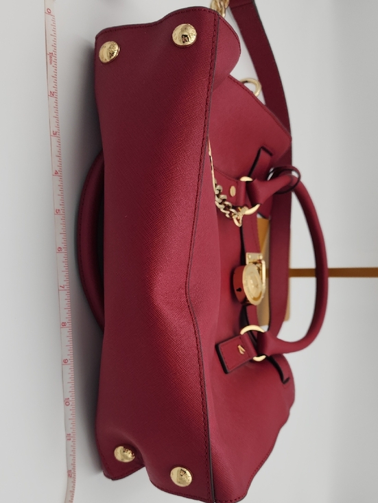 Michael Kors Dark Red Saffiano Leather Satchel - Picture 10 of 15